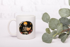 Gothic Skull Illustration PNG, Boho Flowers PNG Product Image 3