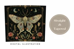 Vintage Moth Tumbler Wrap Design, Mystical Tumbler Design Product Image 3