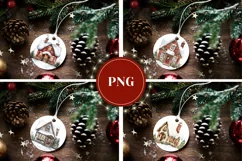 Watercolor Christmas House Ornaments, Winter House PNG Product Image 3