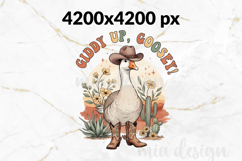 Giddy Up Goosey PNG - Cute Cowboy Western Goose Sublimation Product Image 2