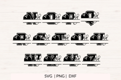 Bowling Monogram SVG Alphabet AZ | Split Letter Product Image 3