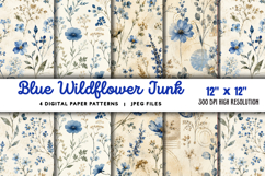 Blue Wildflower Junk Journal JPG Product Image 1