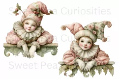 Christmas, Elfs, Ephemera, PNG, watercolor, Clipart Product Image 3