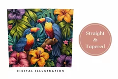 Toucans Tumbler Design, Tropical Birds Tumbler Template Product Image 3