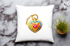 Heart Lock Clipart Sublimation PNG Product Image 3