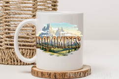 Dolomites PNG, Vintage Italy Mountain Alps Sublimation Product Image 4