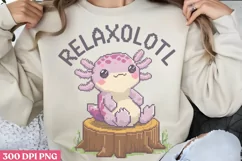 Relaxolotl PNG, Funny Axolotl Sublimation PNG Product Image 3