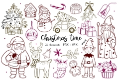 Hand drawn whimsical Christmas PNG, SVG Product Image 1