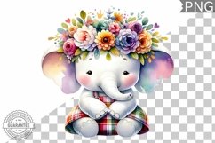 Floral Crown Elephant Sublimation - Clipart Bundle Product Image 4