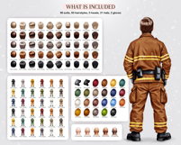 Firefighters Clipart Set Create Custom Heroic Designs Product Image 3