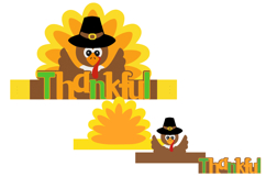 3D Turkey Thanksgiving Decor Template, 3D Paper Turkey, Fall Product Image 3