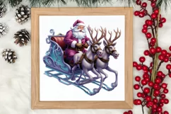 Christmas Purple Santa Claus Sublimation, Christmas PNG Product Image 3
