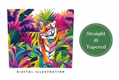 Colorful Tiger Tumbler Wrap, Neon Tropical Tumbler Design Product Image 3