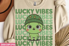 Lucky Vibes PNG, Groovy ST Patricks Sublimation PNG Product Image 3