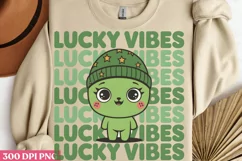 Lucky Vibes PNG, Groovy ST Patricks Sublimation PNG Product Image 3