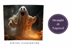 3D Halloween Ghost Tumbler Wrap, 3D Halloween PNG Product Image 3