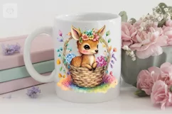 Cute Little Deer Watercolor clipart, print design 2 PNG Product Image 3