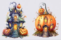 Halloween Fairy house clipart, Halloween clipart, Pumpkin Product Image 3