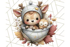 Woodland Nursery Baby Animals Clipart, Cute Animals Png Product Image 3