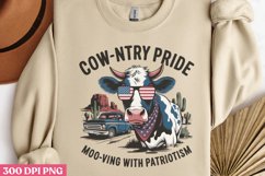 Cow ntry Pride Moo ving PNG, Western 4th Of July Sublimation Product Image 3