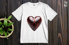 Cracked Black Heart Illustration Clipart Sublimation PNG Product Image 2