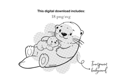 Sea Otter Outline Clipart PNG SVG Product Image 4