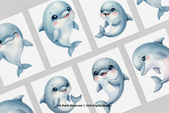 15 Bundle Watercolor Dolphin Fish Animal Sea Ocean Kids Product Image 3