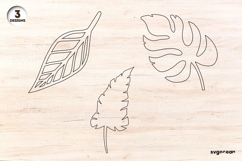 Hand Drawn Leaves SVG For Engraving | Leaf Line Art | SVG Product Image 1