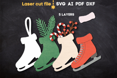 Christmas Ice Skate SVG laser cut file for Glowforge Product Image 3