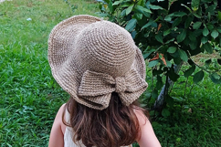 Crochet Coquette Sun Hat Pattern Burlap Sun Hat Pattern Product Image 1