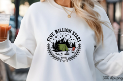 FIVE BILLION STARS HOTEL PNG, Retro Camping Sublimation PNG Product Image 3