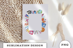 Watercolor School Supplies Frame png Product Image 3