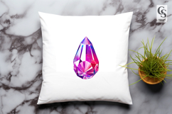 Pink And Purple Teardrop Crystals Clipart Sublimation PNG Product Image 3