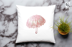 Elegant Pink Lace Umbrella Clipart Sublimation PNG Product Image 3
