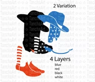 Cowboy boots svg, Cowboy hat printart American flag svg, png Product Image 4