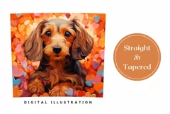 Dog Tumbler Wrap Design, Valentines Day Hearts Design PNG Product Image 3