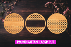 Boho Rattan Round Signs Laser Cut SVG, Home Decor Laser cut Product Image 1