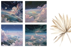 Space Sky Square Coasters, Galaxy Square Coaster Template Product Image 3