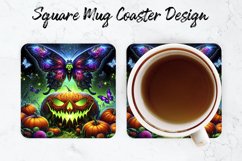 Halloween Pumpkin Mug coaster | Coaster | Sublimation Design Product Image 1