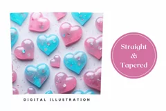 Ctystal Love 3D Hearts Tumbler Template, Valentine's Day PNG Product Image 3