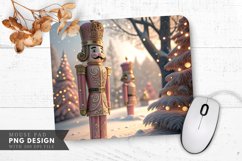 Whimsical Pink Nutcrackers in a Snowy Wonderland Mouse Pad Product Image 1