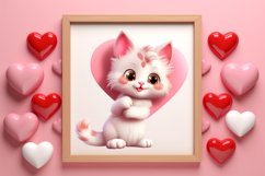 Valentine Cat Peeking Around Clipart Product Image 3