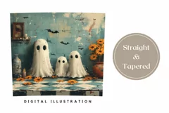 Halloween Tumbler Wrap, Kawaii Ghost Tumbler Sublimation Product Image 3