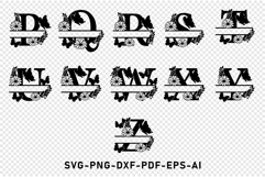 Flower Monogram Split Letters, Floral Monogram Font SVG File Product Image 13