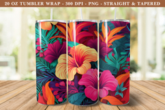 Tropical Floral Tumbler Wrap | 20 oz tumbler wrap Product Image 1