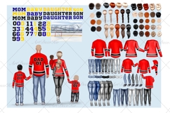 Hockey Family clipart: &quot;HOCKEY CLIPART&quot; Hockey jerseys PNG Product Image 2