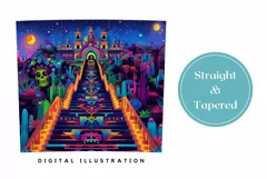 Mexican Tumbler Wrap Design, Sugar Skulls Tumbler Design Product Image 3
