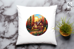 Autumn Cabin Clipart Sublimation PNG Product Image 3