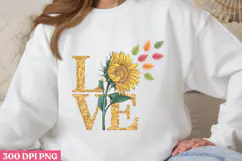 LOVE PNG, Sunflower Sublimation PNG Product Image 1
