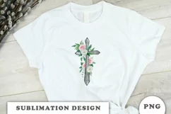 Watercolor Floral cross sublimation Png Product Image 3